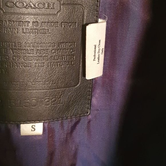 Black Y2K Leather Coach Jacket Size Small no.5150 - Picture 10 of 10